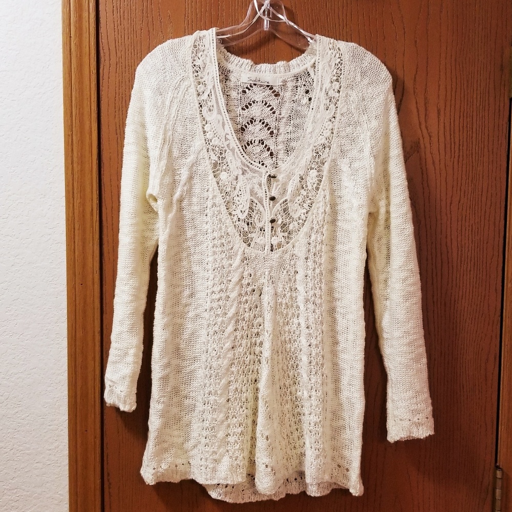 😍 Gorgeous Solitaire open knit sweater